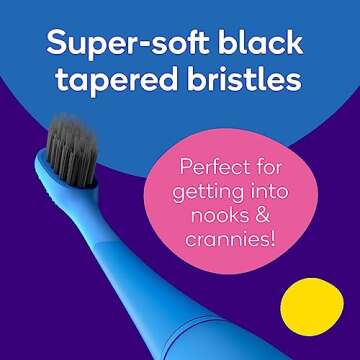 Burst Kids & Toddlers Electric Toothbrush (Purple) | Soft Bristles | Two Minute Timer | Rechargeable Battery | Easy-Grip Silicone Handle | 2 Modes for Healthy Smiles | Ages 3+