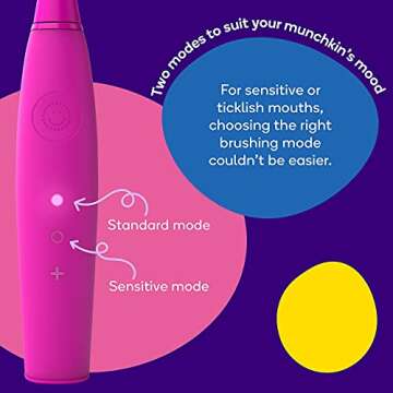 Burst Kids & Toddlers Electric Toothbrush (Purple) | Soft Bristles | Two Minute Timer | Rechargeable Battery | Easy-Grip Silicone Handle | 2 Modes for Healthy Smiles | Ages 3+