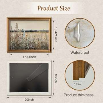 Yeechine Wildflowers Botanical Painting Canvas Print for Rustic Elegance in Home Decor