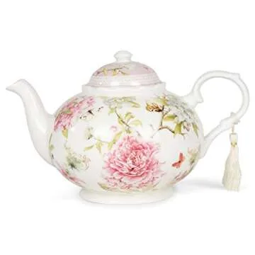 Elegant Delton Pink Peony Porcelain Tea Pot for All Occasions
