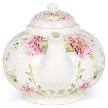 Elegant Delton Pink Peony Porcelain Tea Pot for All Occasions