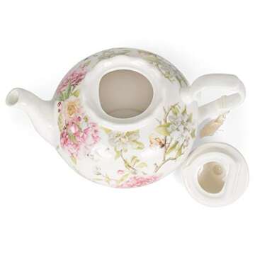 Elegant Delton Pink Peony Porcelain Tea Pot for All Occasions