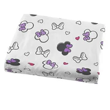 Disney Minnie Mouse Purple Love Twin Sheet Set - Super Soft and Cozy Kid’s Bedding - Fade Resistant Polyester Microfiber Sheets (Official Disney Product)