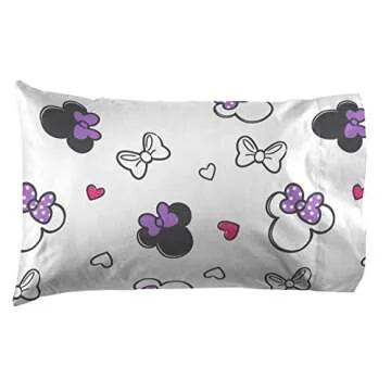 Disney Minnie Mouse Purple Love Twin Sheet Set - Super Soft and Cozy Kid’s Bedding - Fade Resistant Polyester Microfiber Sheets (Official Disney Product)