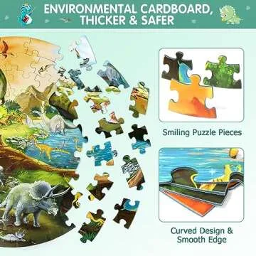 DIGOBAY Floor Puzzles for Kids Ages 3-8, 70 Piece Dinosaur Jigsaw Puzzle for Kids Ages 3+ Year Old Large Round Toddler Puzzles Preschool Learning Educational Toys Gift for Boys Girls (Tyrannosaurus)