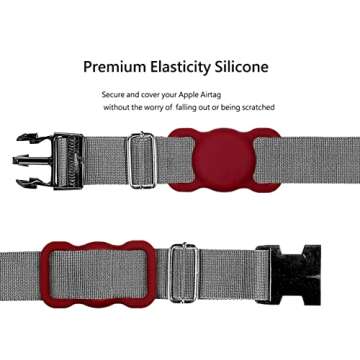 SWINCHO Airtag Dog Collar Holder 2 Pack Durable Airtag Holders Securely Attach to Dog Collars for GP...