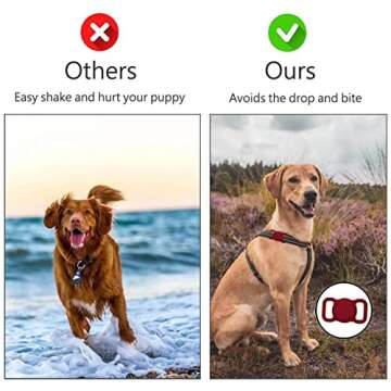 SWINCHO Airtag Dog Collar Holder 2 Pack Durable Airtag Holders Securely Attach to Dog Collars for GPS Tracking Apple Air Tags Holder for Pet Collar (Black&Wine Red)