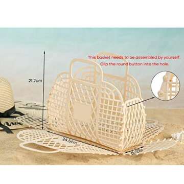 80's Retro Style Jelly Purse Retro Jelly Beach Bag Summer Child Bag Plastic Storage Basket Kids Baby Wedding Flower Girl Bachelorette Favors Boo Bags (022pink)