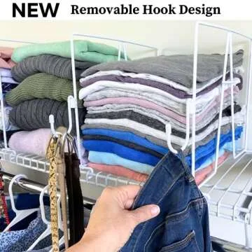 Evelots Wire Shelf Dividers - Extra Closet Organization and Storage for Home or Office -4 Pack- New Removable Hooks - Tall Shelf Separators - Easy to Clip -No Tool- Sturdy Coated Steel - 12 Inch Tall