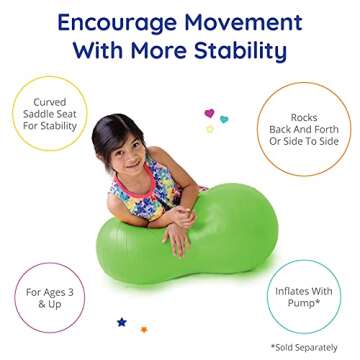 Fun and Function - Peanut Ball for Kids - Physical Therapy Ball - Physio Roll Peanut Ball - Peanut B...