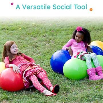 Fun and Function - Peanut Ball for Kids - Physical Therapy Ball - Physio Roll Peanut Ball - Peanut Ball for Kids Therapy - Sensory Peanut Ball - Green - Small (14” x 34.5”)