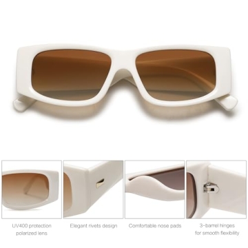 Trendy SOJOS Y2K Rectangle Polarized Sunglasses for Everyone