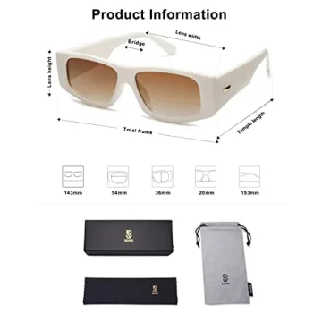 Trendy SOJOS Y2K Rectangle Polarized Sunglasses for Everyone