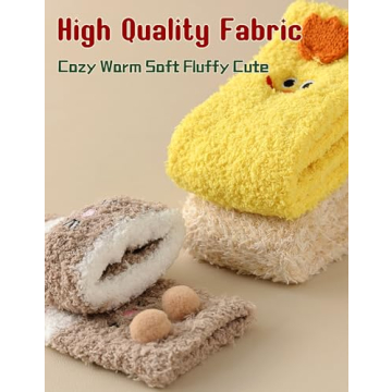 TEHOOK Womens Fuzzy Socks Soft Cozy Fluffy Slipper Socks Winter Warm Plush Sleeping Socks Christmas Stocking Stuffers Gifts for Women