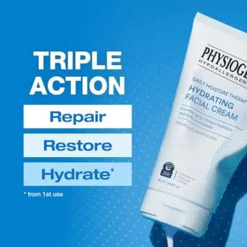 Physiogel Hydrating Facial Cream Moisturizer, Provides 72 hrs of Hydration for Normal to Dry Sensitive Skin, Fragrance Free, Strengthens Skin Barrier, Face Cream for Men & Women, Ceramide, Squalane