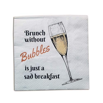 30 Cocktail Napkins Disposable Paper Beverage Napkins Bar Happy Hour Brunch Mimosas Wine Parties Bac...