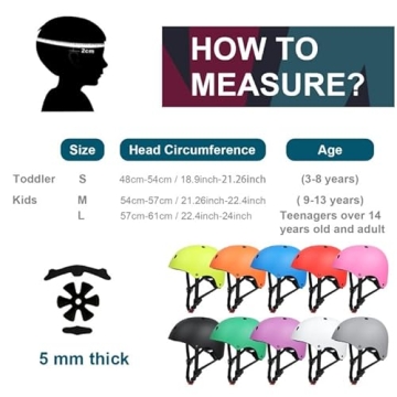Glaf Toddler Helmet Adjustable Lightweight Safety Kids 2-8 Years