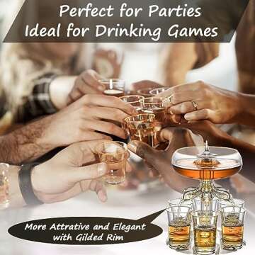 Gmaxty Shot Dispenser with 6 Shot Glasses, Shot Glass Dispenser,Upgraded Prestige Shot Dispenser,Drink Dispenser for Parties,Drinking Games, Bars, and Hosting