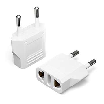 Unidapt 2-pack Europe Travel Plug Adapter, USA to European Plug Adapters, Travel from US Canada Amer...