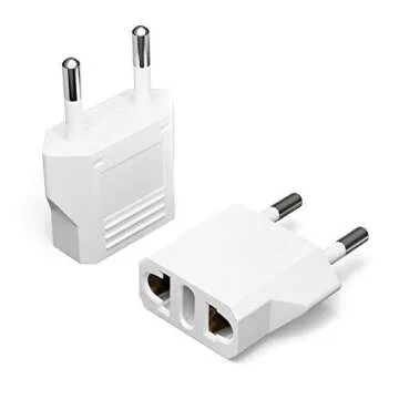 Unidapt 2-pack Europe Travel Plug Adapter, USA to European Plug Adapters, Travel from US Canada Amer...