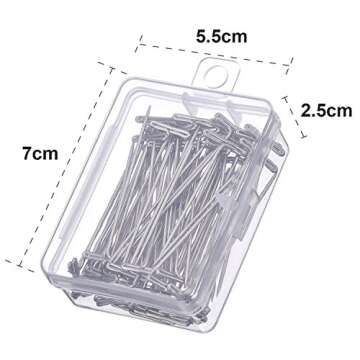 Mudder 100 Pack Wig T-Pins - Durable & Versatile Crafting Tools