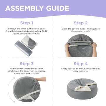 Lesure Medium Dog Bed with Cover Cave - Covered Round Dog Bed for Small and Medium Dogs, Machine Washable Burrow Pet Bed with Hooded Blanket, Cozy Cave Dog Bed with Anti-Slip Bottom, Purple 26"