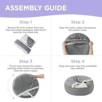 Lesure Medium Dog Bed with Cover Cave - Covered Round Dog Bed for Small and Medium Dogs, Machine Washable Burrow Pet Bed with Hooded Blanket, Cozy Cave Dog Bed with Anti-Slip Bottom, Purple 26"