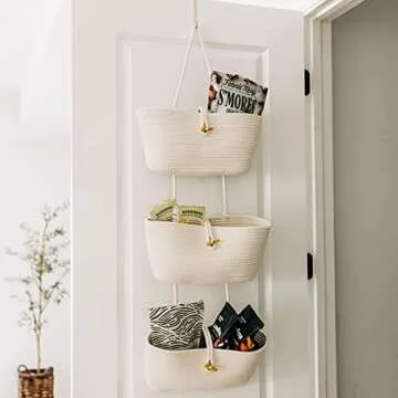 Organize with OrganiHaus 3-Tier Wall Hanging Baskets