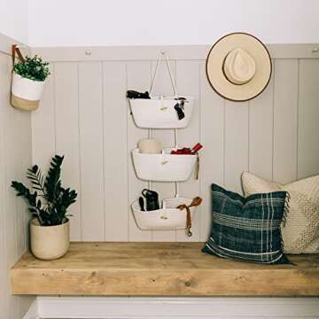 Organize with OrganiHaus 3-Tier Wall Hanging Baskets