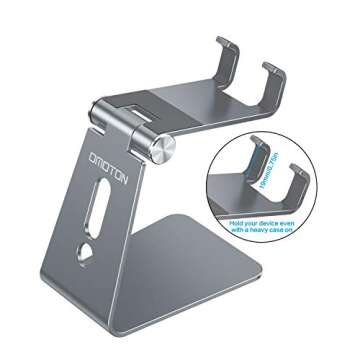 OMOTON Adjustable Cell Phone Stand - Versatile Hands-Free Holder for Smartphones
