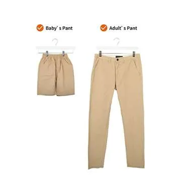 Durable Wooden Hangers with Clips - 10-Pack White