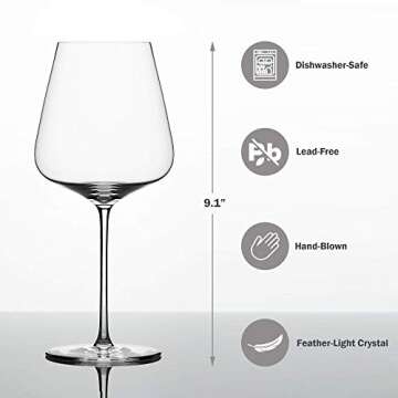 Experience Luxury with Zalto Denk'Art Bordeaux Crystal Wine Glasses - Set of 2