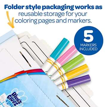Crayola Blues Clues Color Wonder, 18 Mess Free Coloring Pages & 5 No Mess Markers, Gift for Kids