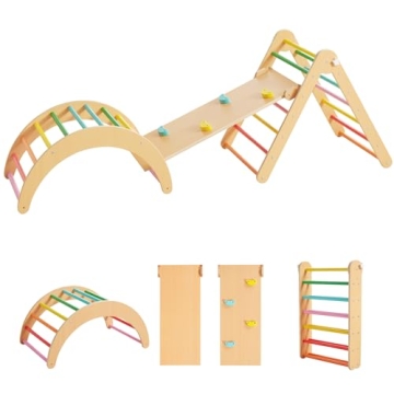 Beright 4-in-1 Pikler Triangle Gym Montessori Foldable Climber