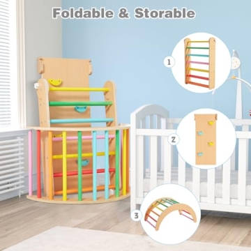 Beright 4-in-1 Pikler Triangle Gym Montessori Foldable Climber