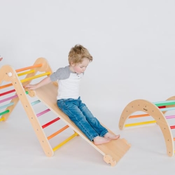 Beright 4-in-1 Pikler Triangle Gym Montessori Foldable Climber