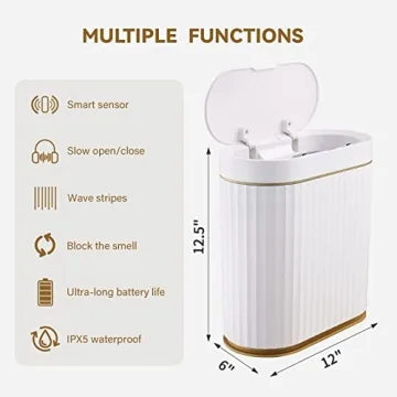 Stylish Motion Sensor Trash Can for Bathroom & Kitchen