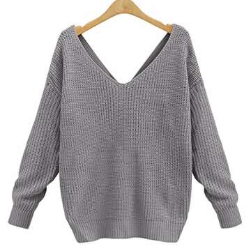 Trendy Women's Long Batwing Sleeve V Neck Sweater