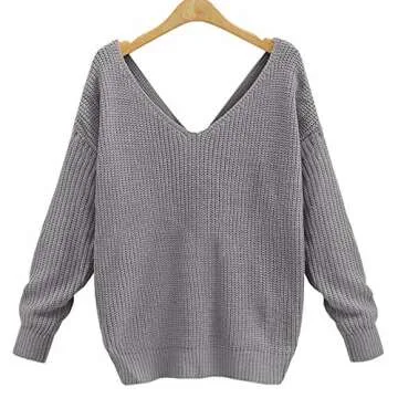 Trendy Women's Long Batwing Sleeve V Neck Sweater