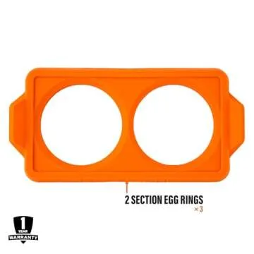 Blackstone 5600 Silicone Egg & Omelet Ring for Breakfast, Non Stick Food Grade Round Egg Cooking Shapers Ring Mold for Pancake, Patties & English Muffin – Portable Griddle Accessories,Orange(Set of 3)