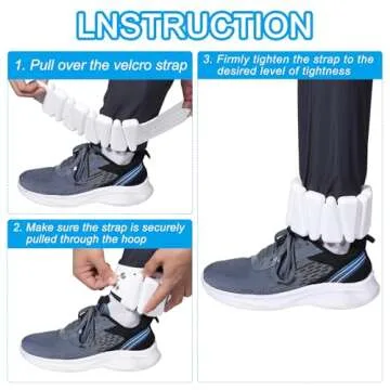 PATIKIL Wrist Weights 4lb, Set of 1 Adjustable Ankle Weights Wearable Leg Weights for Women Men Yoga Dance Jogging Aerobics Gym Walking Running, White