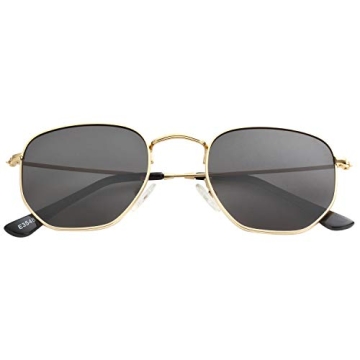 Kursan Hipster Hexagonal Polarized Sunglasses for Men and Women - UV400 Protection