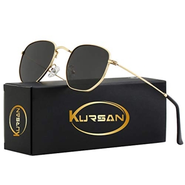 Kursan Stylish Hexagonal Polarized Sunglasses with UV400 Protection