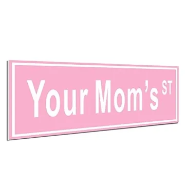 Pink Room Decor for Teen Girls Your Mom's St 6" x 15" - Funny Street Sign, Cute Room Decor, Preppy R...