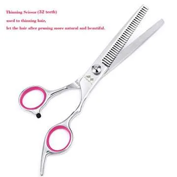 Dog Grooming Kit with Round Tip, Set of 5 Cat Dog Grooming Scissors, Stainless Steel Pet Grooming Shears for Full Body, Face, Nose, Ear and Paw (pink)