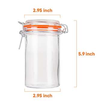 Encheng Glass Jars With Airtight Lids, 16 oz Glass Jars With Leak Proof Rubber Gasket,Wide Mouth Mas...