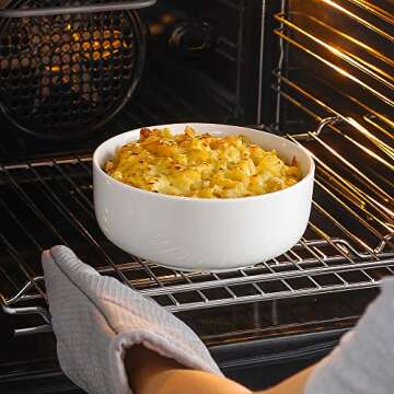 DOWAN 48 OZ Ceramic Large Bowls Set of 2 - White Serving Bowls for Soup, Ramen, Oatmeal, Pasta, Salad, Mixed Fruit - Dishwasher & Microwave Safe