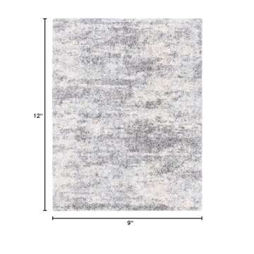 SAFAVIEH Berber Shag Collection Area Rug - 9' x 12', Grey Blue & Cream, Modern Abstract Design, Non-...