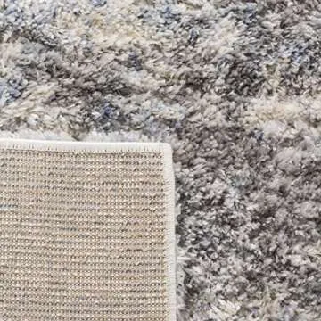 SAFAVIEH Berber Shag Collection Area Rug - 9' x 12', Grey Blue & Cream, Modern Abstract Design, Non-Shedding & Easy Care, 1.2-inch Thick Ideal for High Traffic Areas in Living Room, Bedroom (BER219G)