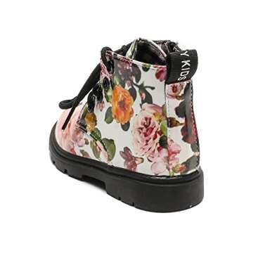 Komfyea Toddler Boots Boy's Girl's Cute Ankle Side Zipper Combat Boots 666White26